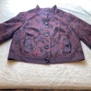 Sara Campbell 3/4 Sleeve Mixed Material Purple Tone Jacket Size 1X